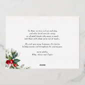 Carte De Vœux En Aluminium Festive Holly Motif Joyeux Noël Photo (Verso)