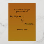 Carte De Vœux En Aluminium Festive joyeuse Diwali feux d'artifice (Verso)