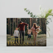 Carte De Vœux En Aluminium Festive Salutation Joyous Hanoukka photo horizonta (Debout devant)