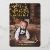 Carte De Vœux En Aluminium Fête de Noël du bébé (Recto)