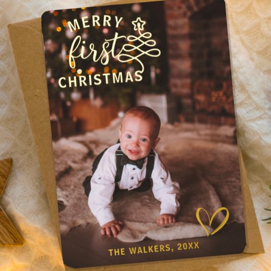 Carte De Vœux En Aluminium Fête de Noël du bébé