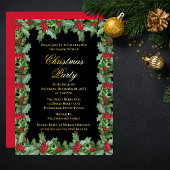 Carte De Vœux En Aluminium Fête de Noël Elegant Holly et Berries