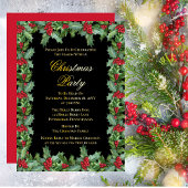 Carte De Vœux En Aluminium Fête de Noël Elegant Holly et Berries