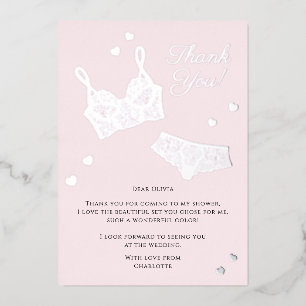 Carte De Vœux En Aluminium Fête des mariées de lingerie Merci