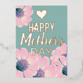 Carte De Vœux En Aluminium Fête des mères florales joyeuses (Recto)