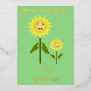 Carte De Vœux En Aluminium Fête des Mères Tournesols Fête des Mères Pensez à