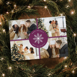 Carte De Vœux En Aluminium Fête Fête Fête Fête de neige Noël 4 Photo Real