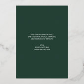 Carte De Vœux En Aluminium Fête verte moderne Joyeux Noël (Verso)