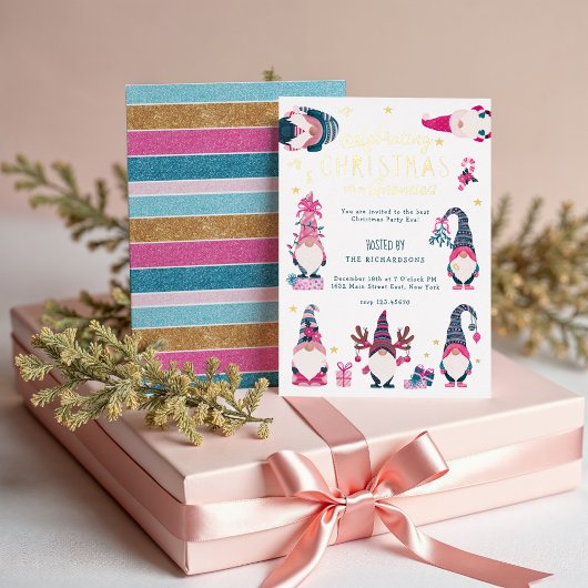 Carte De Vœux En Aluminium Fêter Noël Avec Mes Gnomies Fête