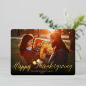 Carte De Vœux En Aluminium Feuilles d'automne de Thanksgiving Simple Script P (Debout devant)