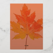 Carte De Vœux En Aluminium Feuilles de l'érable brûlé Orange Thanksgiving (Verso)