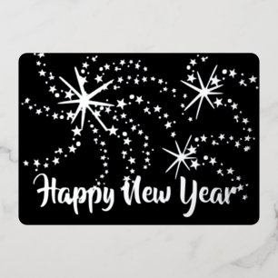 Carte De Vœux En Aluminium Feux d'artifice du Nouvel An 5 x 7 Photo de dos
