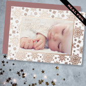 Carte De Vœux En Aluminium First Christmas Snowflake Frame Rose Gold 