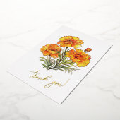 Carte De Vœux En Aluminium Fleur Marigold "Merci !" Modifiable (Rotation)