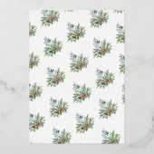 Carte De Vœux En Aluminium Fleurs de Noël à l'aquarelle moderne et or rose (Verso)