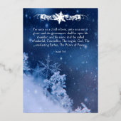 Carte De Vœux En Aluminium Flocons de neige de vers Jésus-Christ Noël chrétie (Recto)