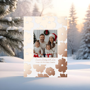 Carte De Vœux En Aluminium Foil Christmas Card Modèle Photos Floral moderne