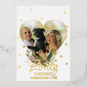 Carte De Vœux En Aluminium Foil Gold Parties scintillant Stars Love Christmas