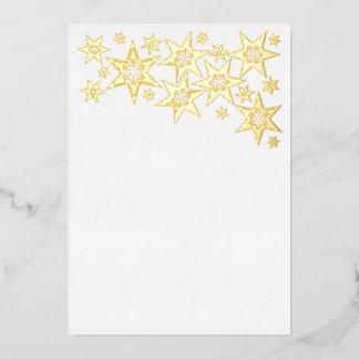 Carte De Vœux En Aluminium Foil Holiday Card with Stars