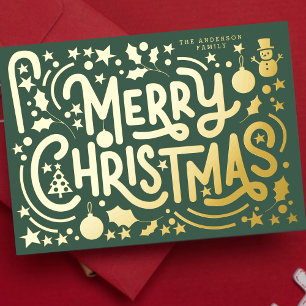 Carte De Vœux En Aluminium Fond de photo avec lettrage joyeux Noël Joyeux