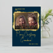 Carte De Vœux En Aluminium Font de script moderne Noël (Debout devant)