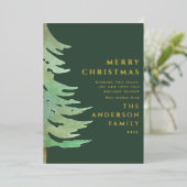 Carte De Vœux En Aluminium Forêt aquarelle élégante rustique moderne (Debout devant)