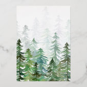 Carte De Vœux En Aluminium Forêt aquarelle élégante rustique moderne (Verso)