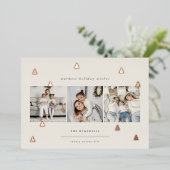 Carte De Vœux En Aluminium Forêt dorée | Élégant collage photo de Noël (Debout devant)