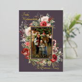 Carte De Vœux En Aluminium Frohe Weihnachten Photo Floral Foil Allemand (Debout devant)