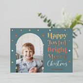 Carte De Vœux En Aluminium Fun Confetti moderne Happy Joyful Bright Photo Arc (Debout devant)
