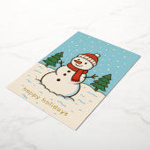 Carte De Vœux En Aluminium Fun Snowman mignon Noël (Rotation)