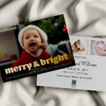 Carte De Vœux En Aluminium Funky Christmas Faire-part de naissance Gold Foil<br><div class="desc">Ce joli faire-part de naissance de noël sera un moyen amusant d'annoncer votre arrivée la plus récente. Personnalisez avec 1 photo sur le devant et 3 photos sur le dos avec toutes les informations sur votre état de naissance. Visitez ma collection de cartes de Noël pour voir toutes les nouvelles...</div>