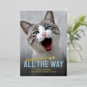 Carte De Vœux En Aluminium Funny Pet Cat Christmas (Debout devant)