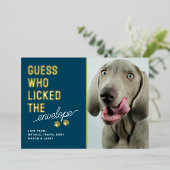 Carte De Vœux En Aluminium Funny Pet Photo Licked Envelopes Christmas (Debout devant)