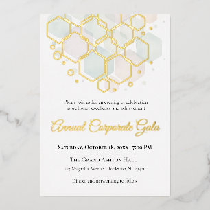 Carte De Vœux En Aluminium Gala d'entreprise en papier d'aluminium doré en ni