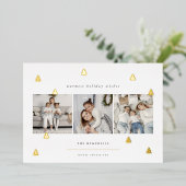 Carte De Vœux En Aluminium Gilded Forest | Elegant Christmas Photo Collage (Debout devant)