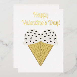 Carte De Vœux En Aluminium Glace cœur de la Saint-Valentin vanille et pépites