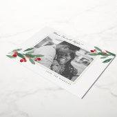 Carte De Vœux En Aluminium Gloire à Dieu Berries vertes & Script Photo Gold (Rotation)