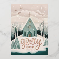Gloire à Dieu | Église de Noël religieuse d'or