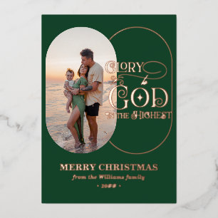 Carte De Vœux En Aluminium Gloire à Dieu Religieux Chrétien 2 Script Photo