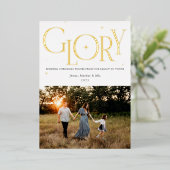 Carte De Vœux En Aluminium Gloire Conception Religieuse de Noël Blanche (Debout devant)