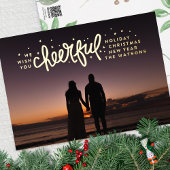 Carte De Vœux En Aluminium Gold Cheerful Stars PHOTO Noël Salutation