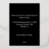 Carte De Vœux En Aluminium Gold Foil Black Arrière - plan Graduation Faire-pa (Verso)