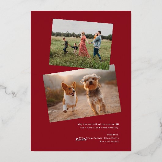 Carte De Vœux En Aluminium Gold Foil Branches 3 Photo de Christmas (Verso)