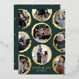 Carte De Vœux En Aluminium Gold Foil Vert foncé Ornementale Élégance Photo