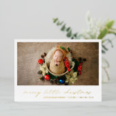 Carte De Vœux En Aluminium Gold Holiday Photo Noël (Debout devant)