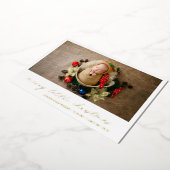 Carte De Vœux En Aluminium Gold Holiday Photo Noël (Rotation)