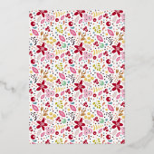 Carte De Vœux En Aluminium Gold Joyeux Noël Florals (Verso)