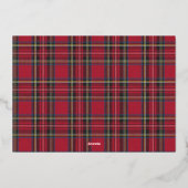 Carte De Vœux En Aluminium Gold Script Joyeux Noël Tartan Photo (Verso)