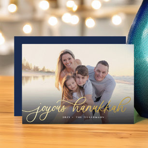 Carte De Vœux En Aluminium Gold Script Overlay l Hanoukka Photo